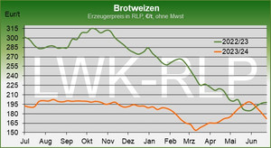 Marktgrafik für Brotweizen - Link zum Marktbericht